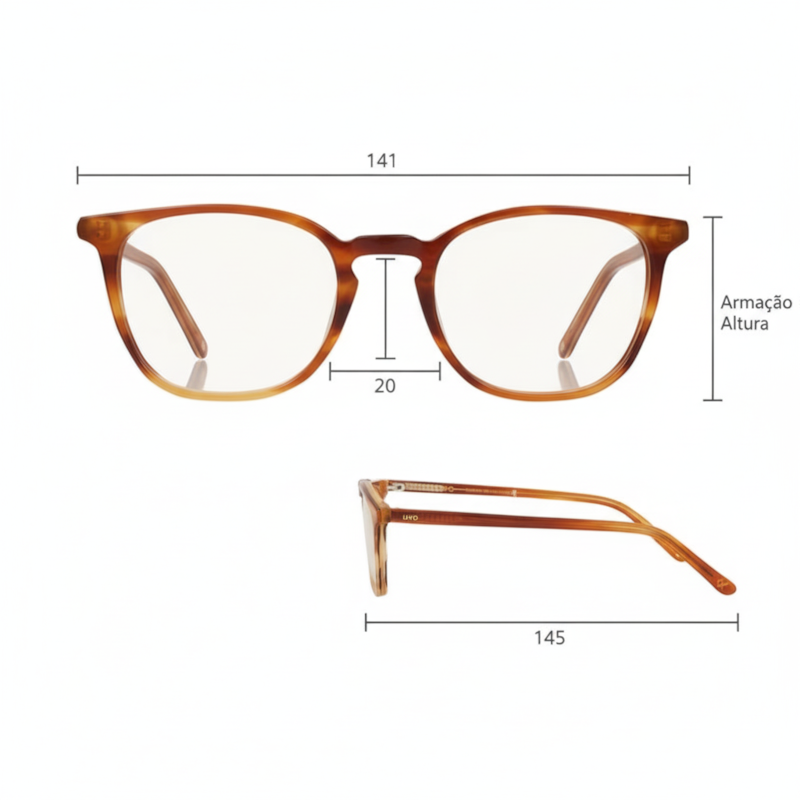 Dimensões Óculos Livo Ralph - Demi Ruivo