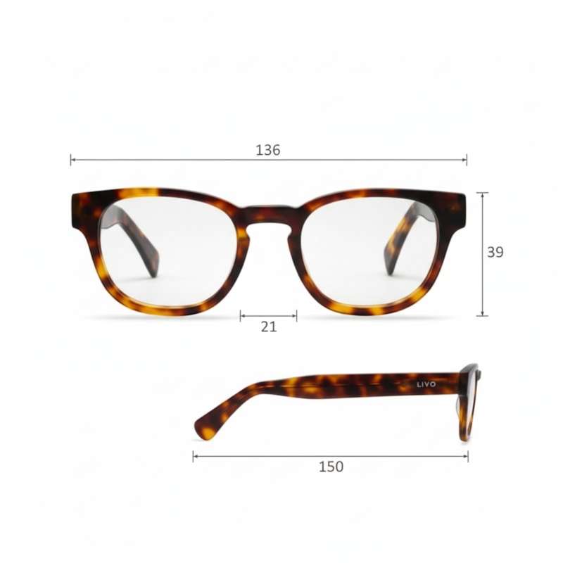 Dimensões Óculos Livo Sasha - Demi Ruivo