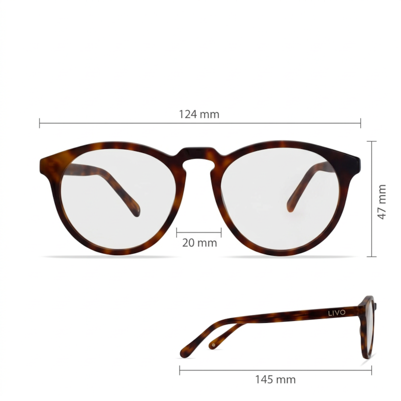 Dimensões Óculos Livo Jimmy - Demi Ruivo