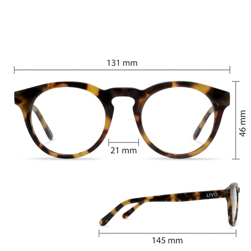 Dimensões Óculos Livo John - Demi Amarelo