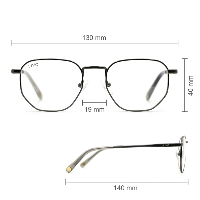Dimensões Óculos Livo Mario - Chumbo