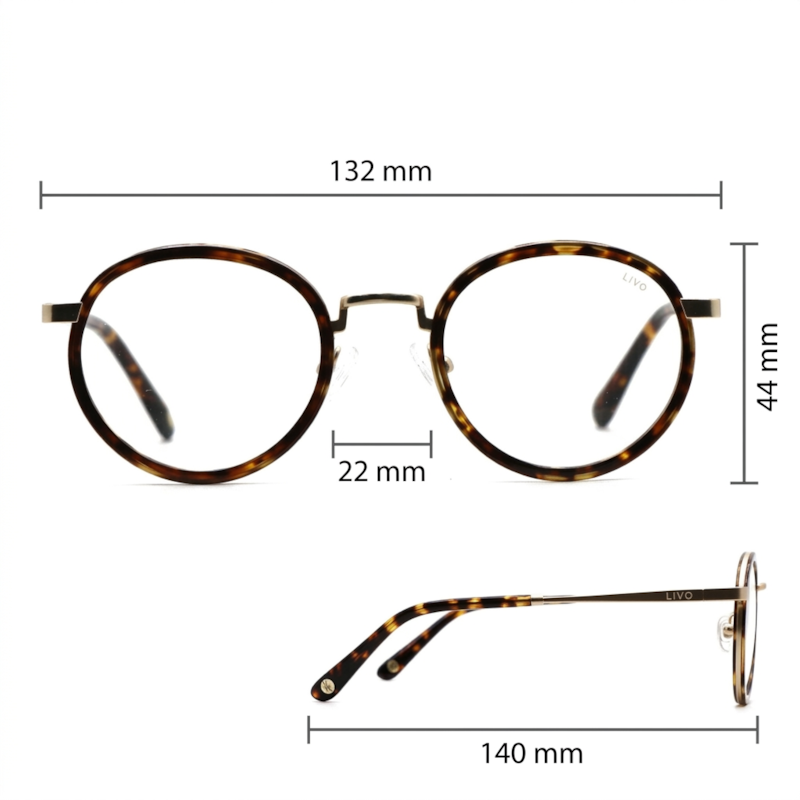 Dimensões Óculos Livo Mica - Demi Classico