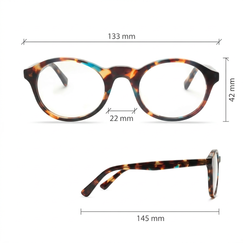 Dimensões Óculos Livo Octavio - Demi Azul