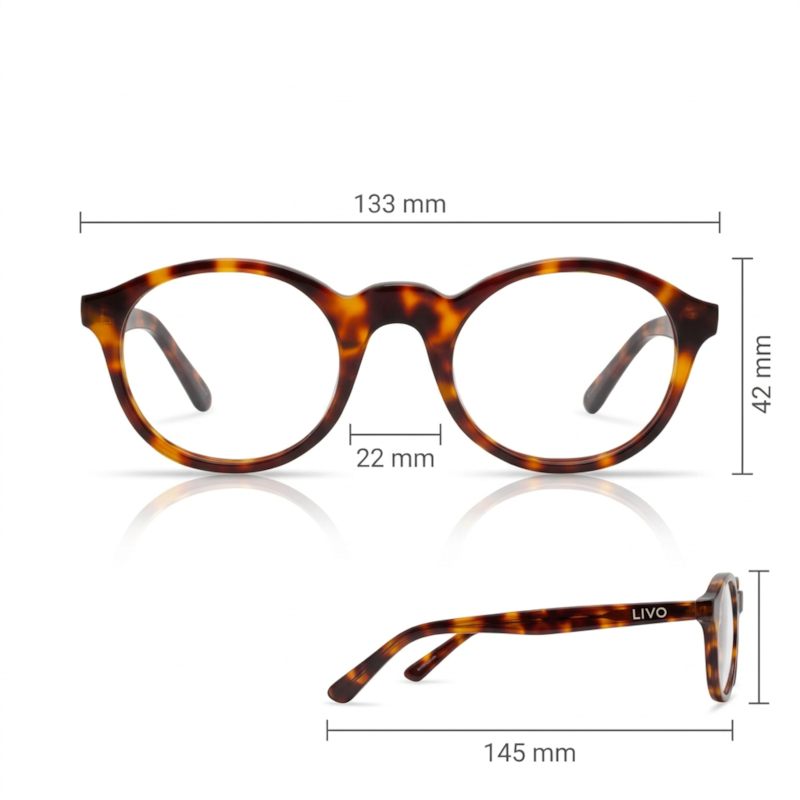 Dimensões Óculos Livo Octavio - Demi Ruivo