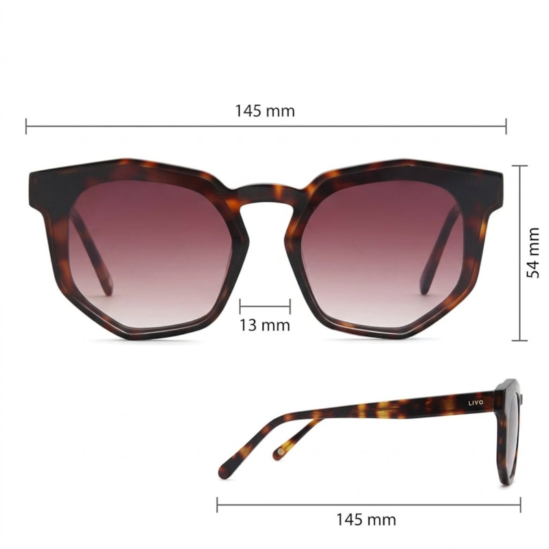 Dimensões Óculos Livo Iza - Demi Classico