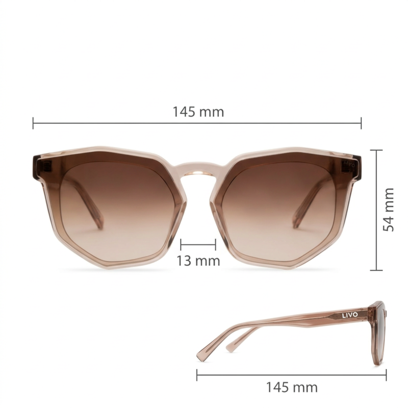 Dimensões Óculos Livo Iza - Rose Cristal