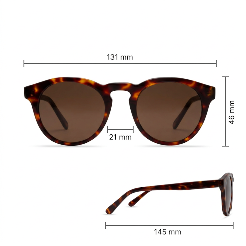 Dimensões Óculos Livo John - Demi Escuro