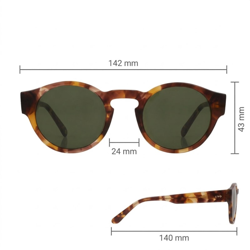 Dimensões Óculos Livo Jules - Demi Amarelo