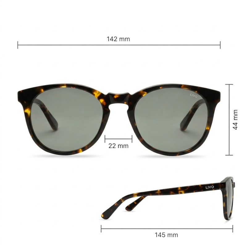 Dimensões Óculos Livo Miles - Demi Classico