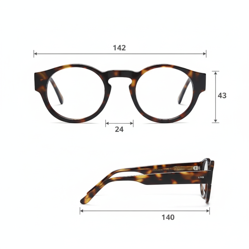 Dimensões Óculos Livo Jules - Demi Classico