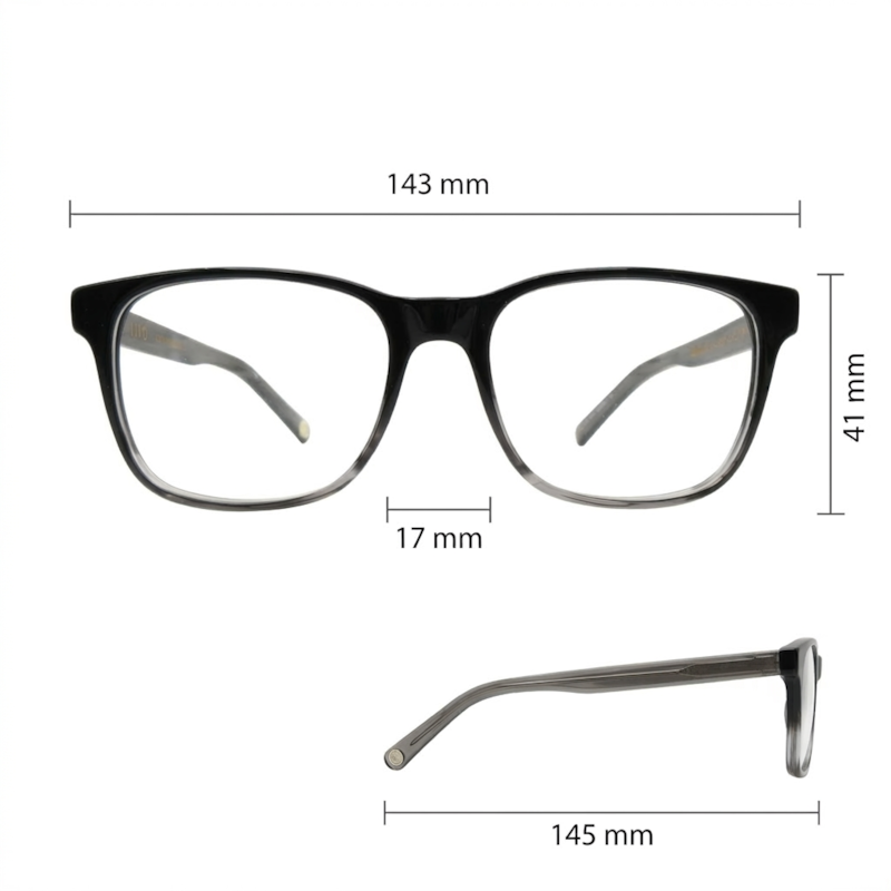 Dimensões Óculos Livo Mauricio - Cinza Fosco