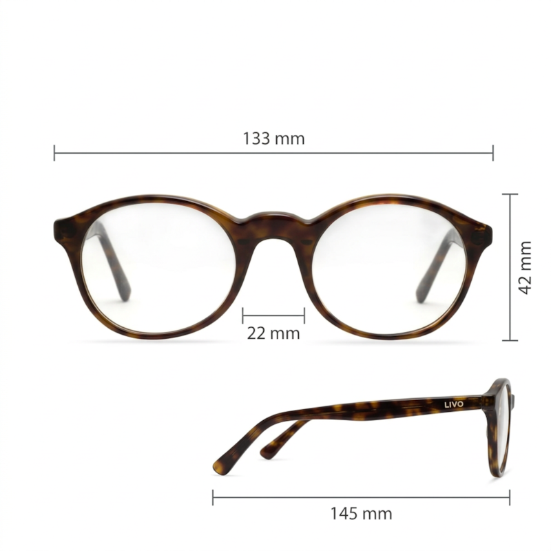 Dimensões Óculos Livo Octavio - Demi Classico