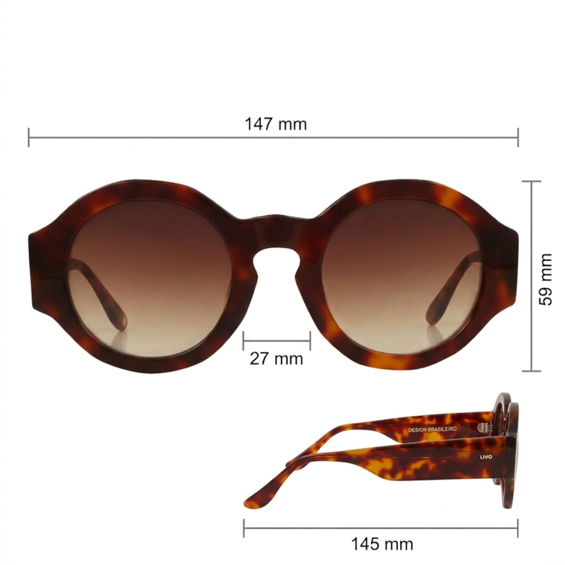 Dimensões Óculos Livo Sofia - Demi Ruivo