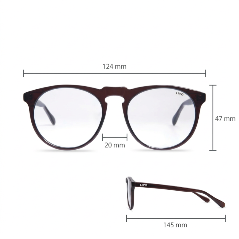 Dimensões Óculos Livo Jimmy - Caramelo
