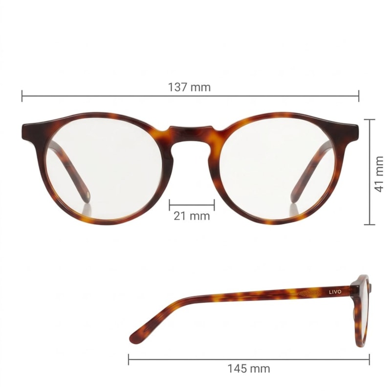 Dimensões Óculos Livo Fred - Demi Ruivo