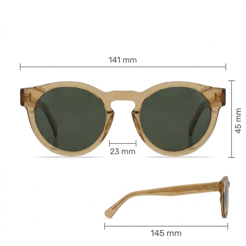 Dimensões Óculos Livo Lucas - Amarelo Cristal