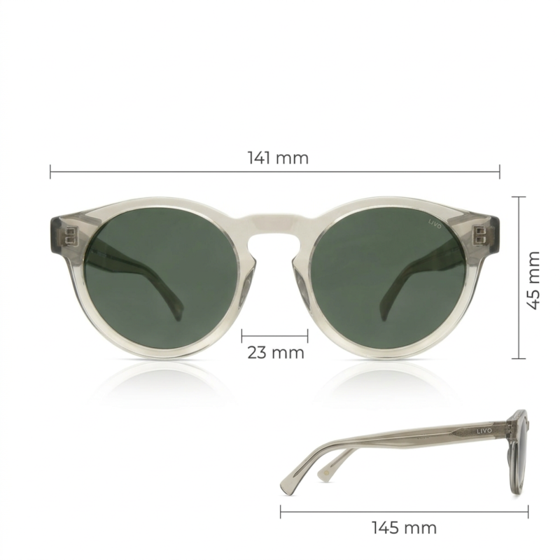 Dimensões Óculos Livo Lucas - Cinza Cristal