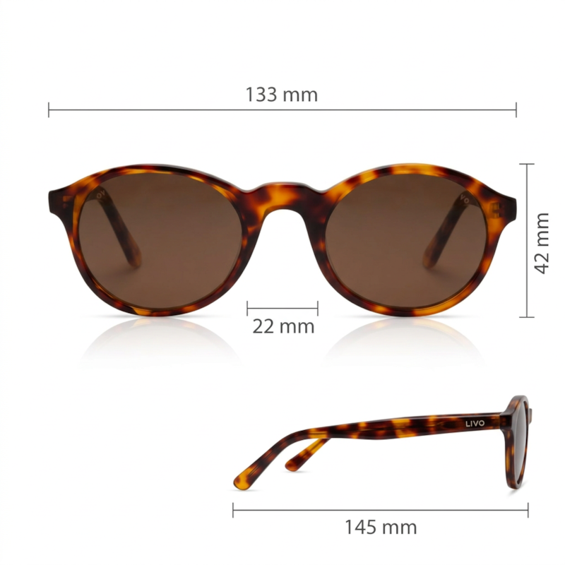 Dimensões Óculos Livo Octavio - Demi Ruivo