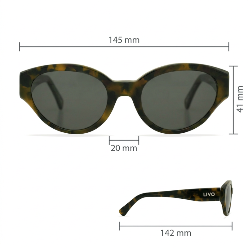 Dimensões Óculos Livo Rafaela - Demi Verde