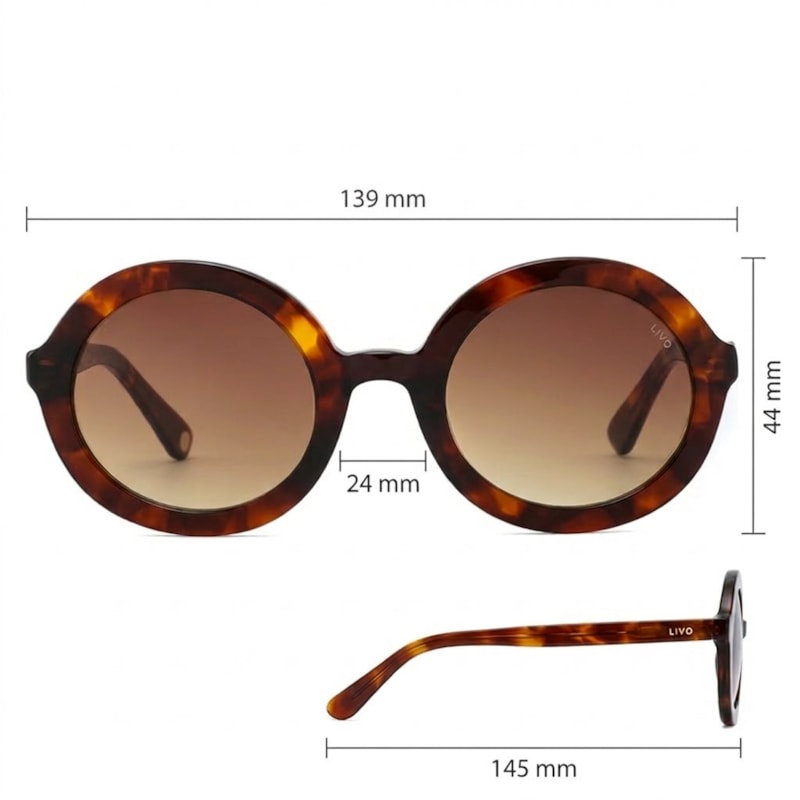 Dimensões Óculos Livo Rita - Demi Ruivo