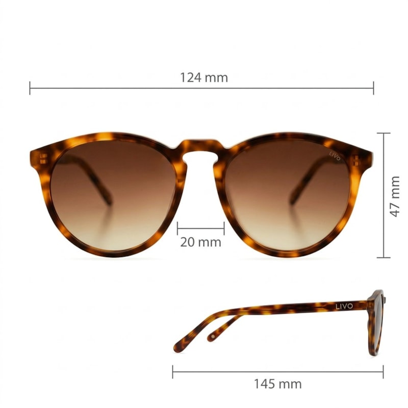 Dimensões Óculos Livo Jimmy - Demi Ruivo