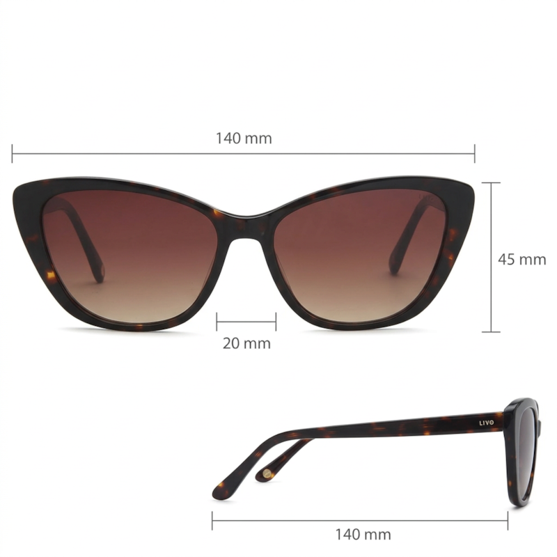 Dimensões Óculos Livo Lana - Demi Escuro