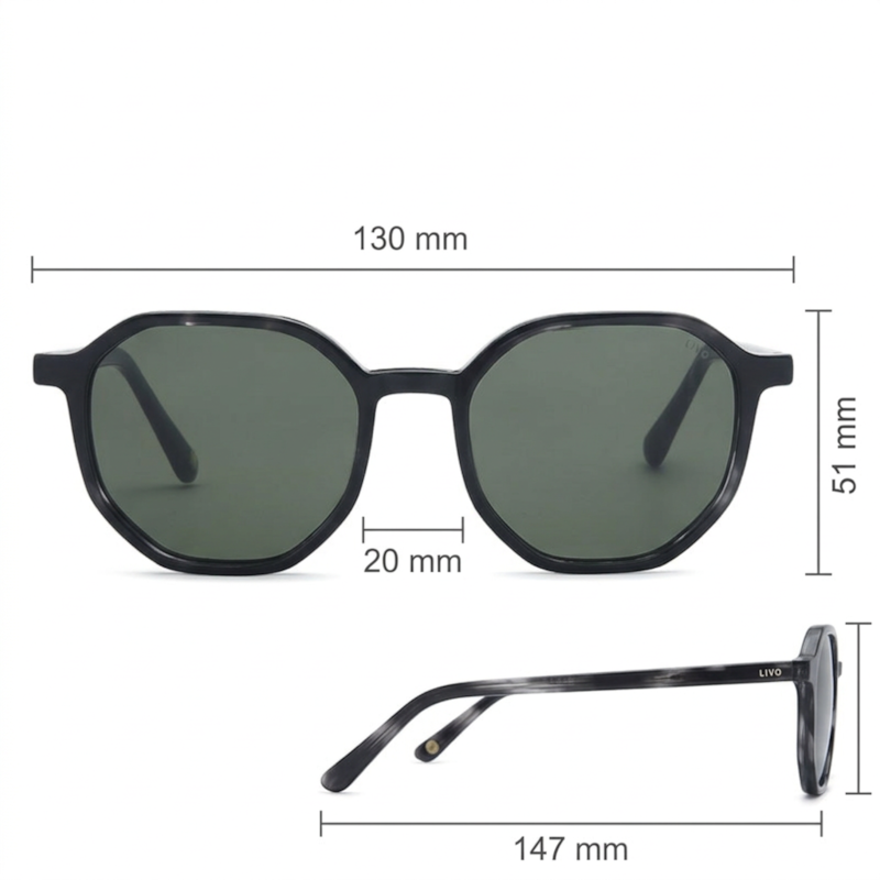 Dimensões Óculos Livo Fabricio - Demi Cinza