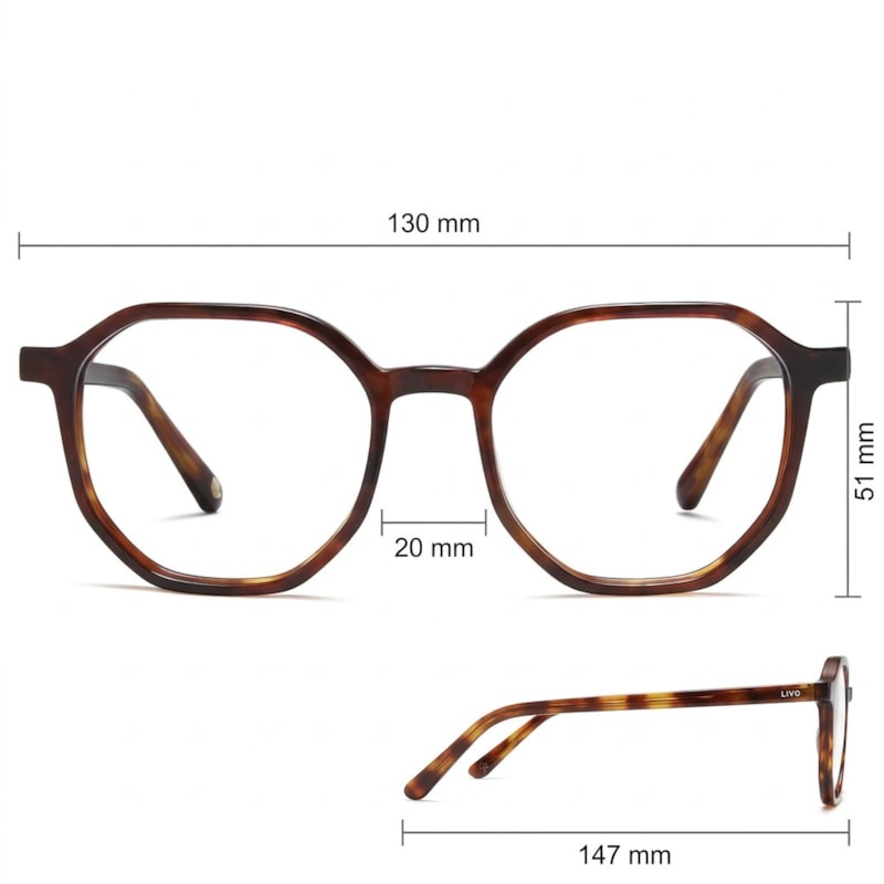 Dimensões Óculos Livo Fabricio - Demi Ruivo