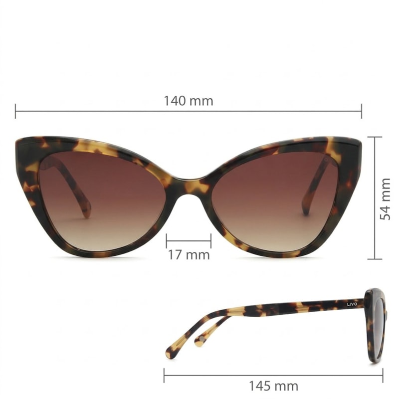 Dimensões Óculos Livo Beatriz - Demi Amarelo