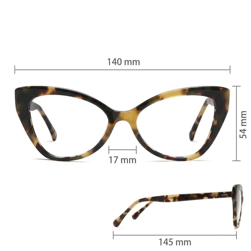 Dimensões Óculos Livo Beatriz - Demi Amarelo