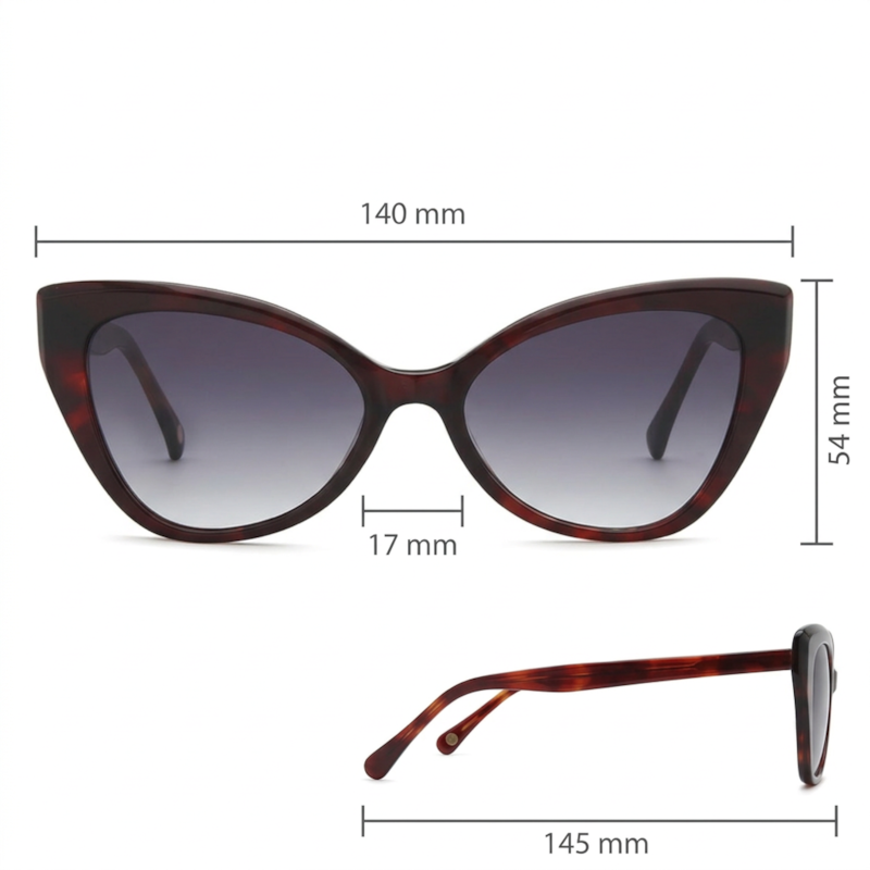 Dimensões Óculos Livo Beatriz - Demi Vermelho