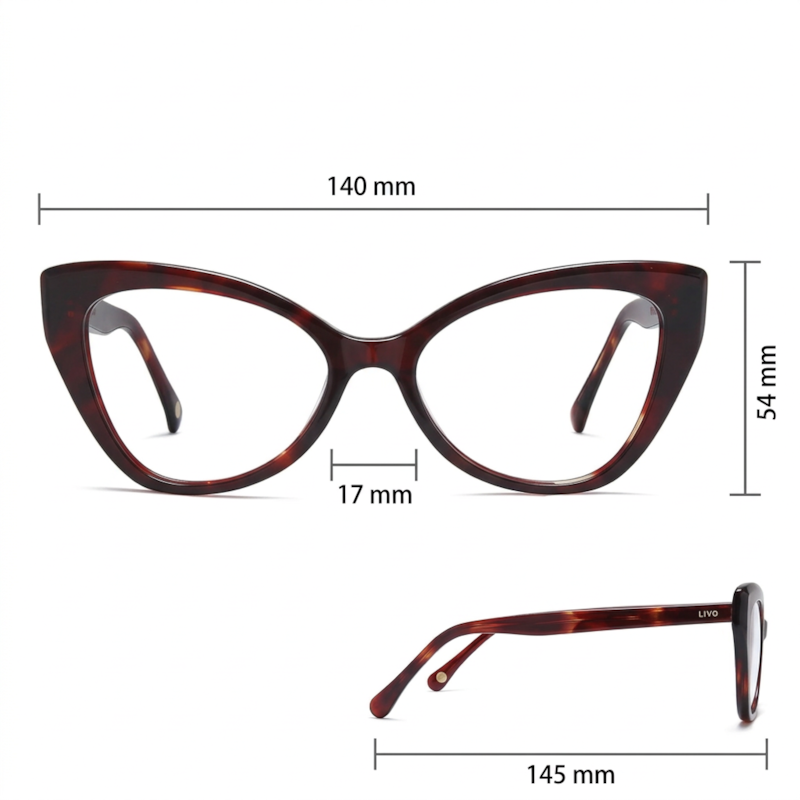 Dimensões Óculos Livo Beatriz - Demi Vermelho