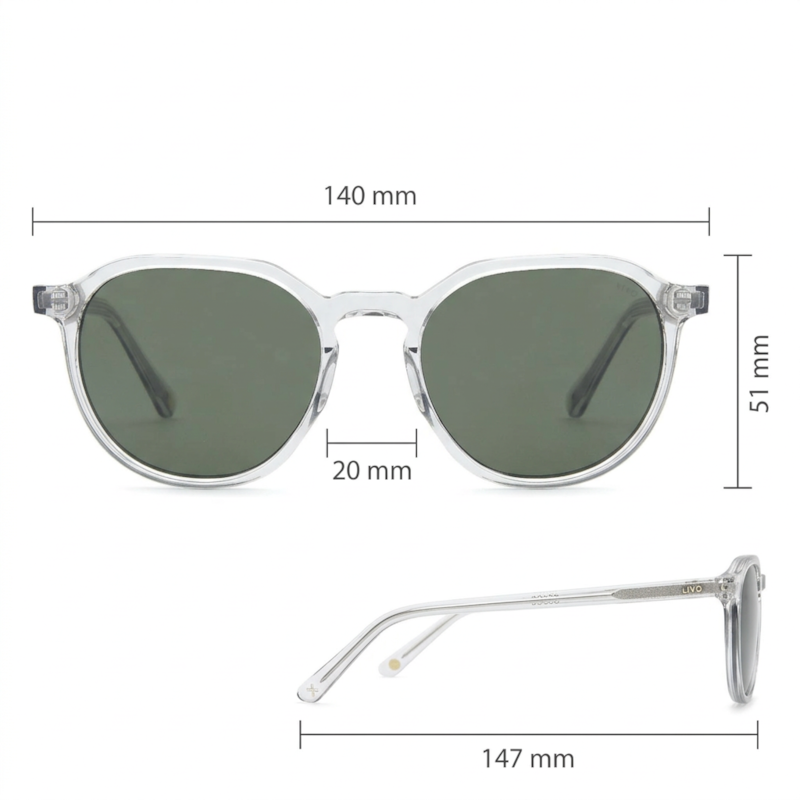 Dimensões Óculos Livo Júlio - Cristal