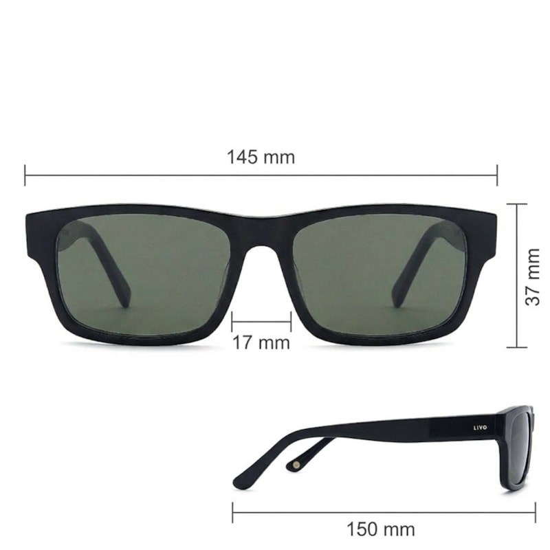 Dimensões Óculos Livo Kelvin - Preto