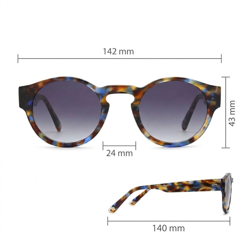 Dimensões Óculos Livo Jules - Demi Azulado