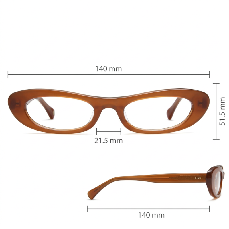 Dimensões Óculos Livo Clarisse - Chocolate