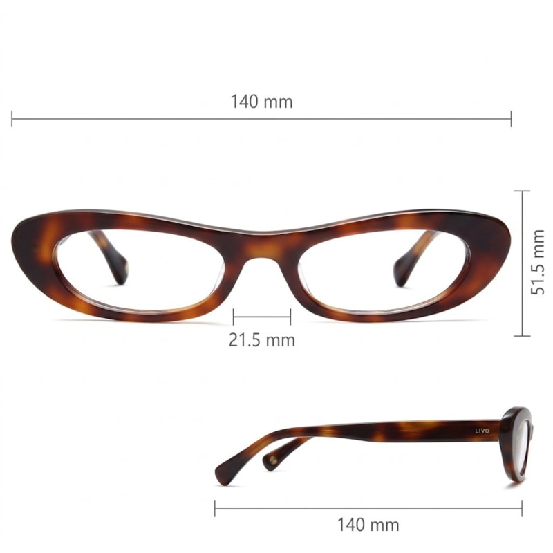 Dimensões Óculos Livo Clarisse - Demi Classico
