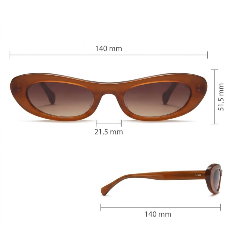 Dimensões Óculos Livo Clarisse - Chocolate