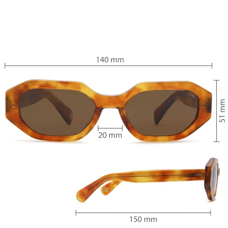 Dimensões Óculos Livo Jordan - Demi Loiro