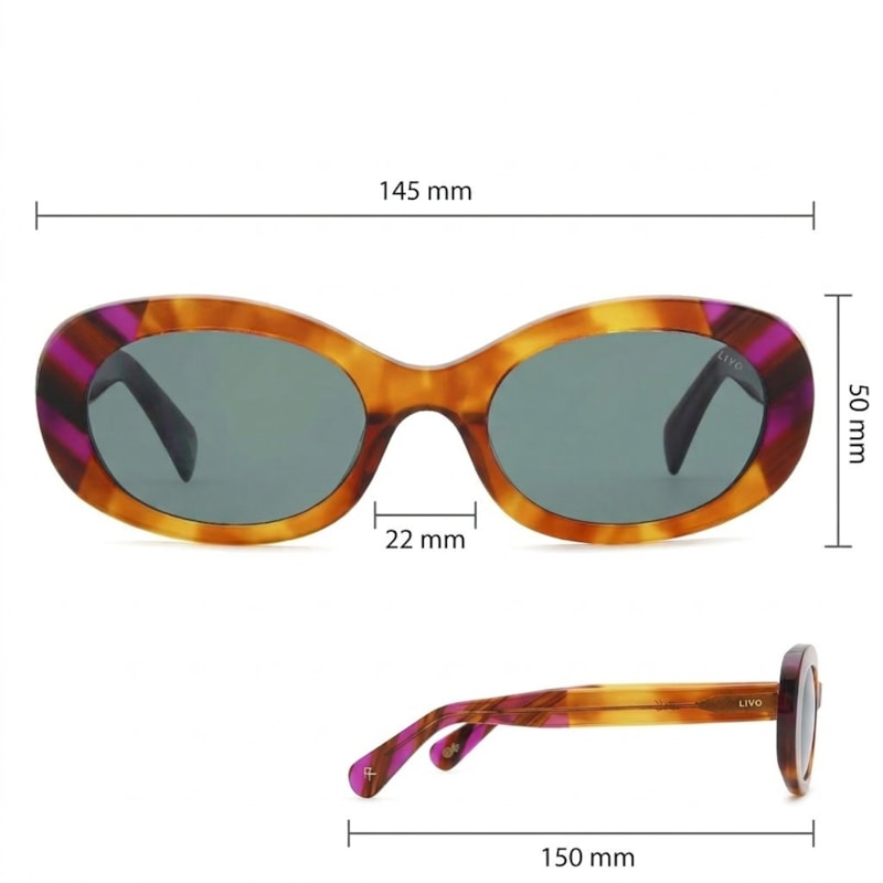 Dimensões Óculos Livo Nara - Demi Loiro