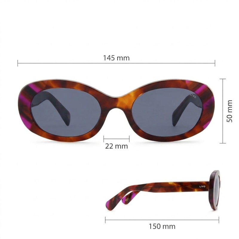Dimensões Óculos Livo Nara - Demi Ruivo