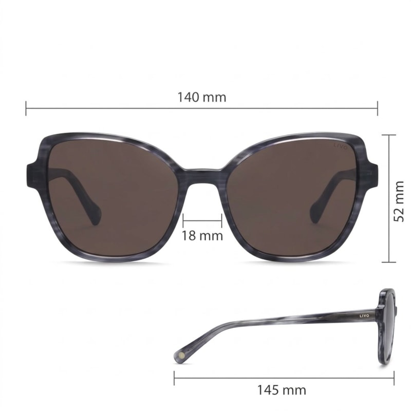 Dimensões Óculos Livo Dora - Demi Rajado