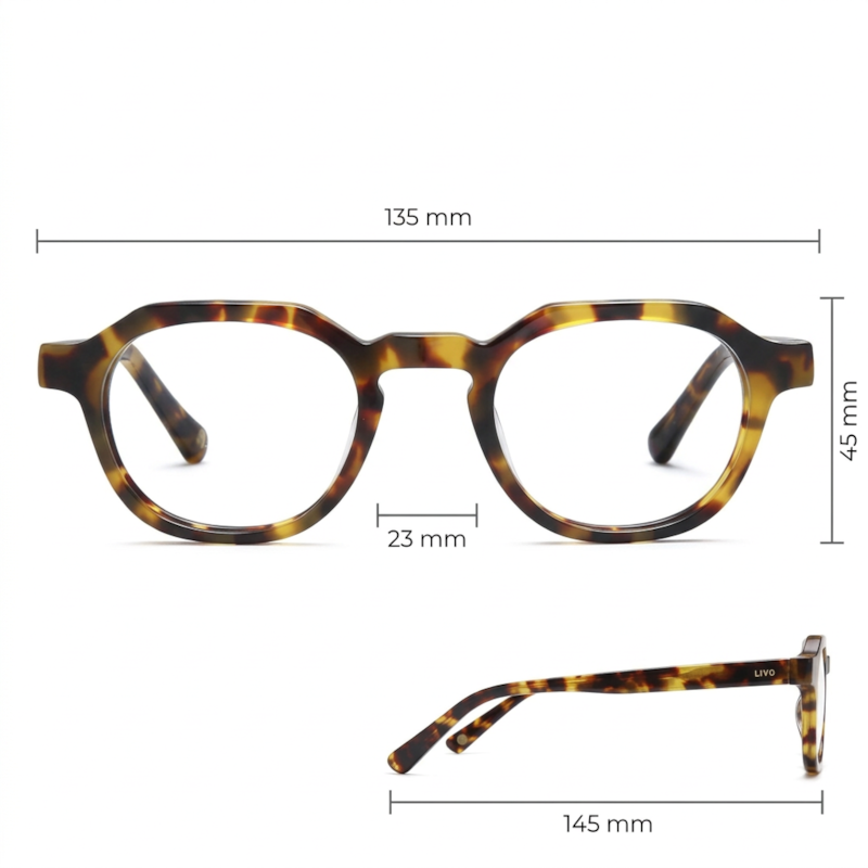 Dimensões Óculos Livo Everton - Demi Amarelo