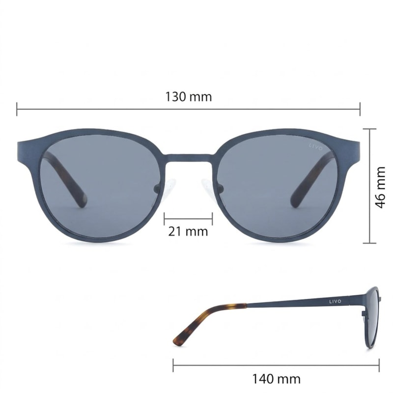 Dimensões Óculos Livo Murillo - Petróleo + Demi Classico