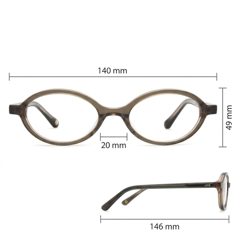 Dimensões Óculos Livo Julieta - Militar