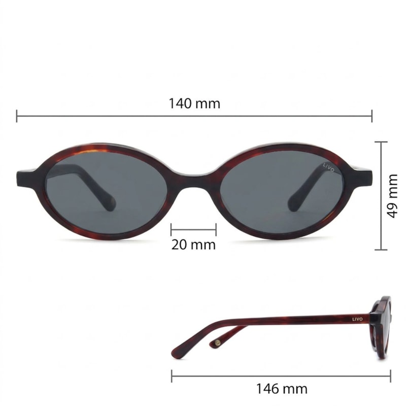 Dimensões Óculos Livo Julieta - Demi Vermelho