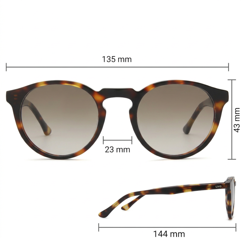 Dimensões Óculos Livo Armando - Demi Classico