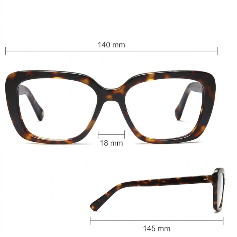 Dimensões Óculos Livo Irina - Demi Classico