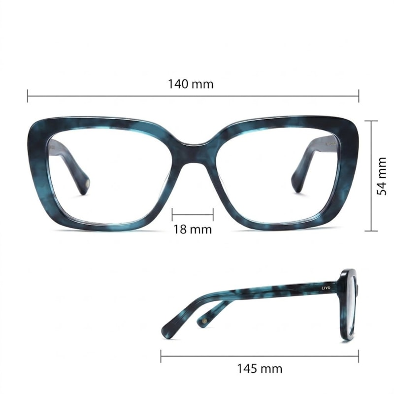Dimensões Óculos Livo Irina - Demi Verde