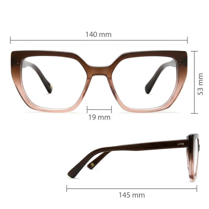 Dimensões Óculos Livo Amelia - Demi Honey